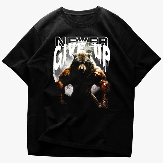 Oversized Унисекс Тениска Never Give Up