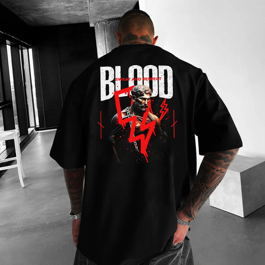 Oversized Унисекс Тениска Blood Sweat Respect