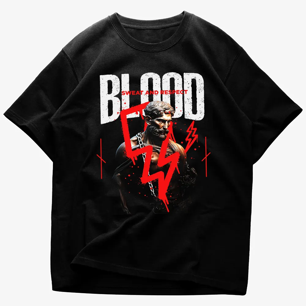 Oversized Унисекс Тениска Blood Sweat Respect