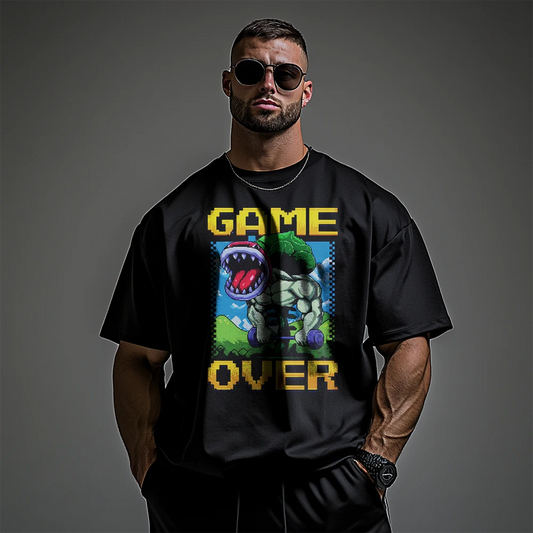 Oversized Унисекс Тениска Game Over