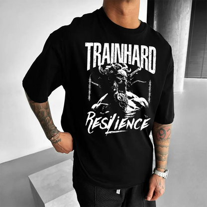Oversized Унисекс Тениска Train Hard