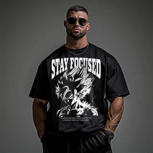 Oversized Унисекс Тениска Stay Focused