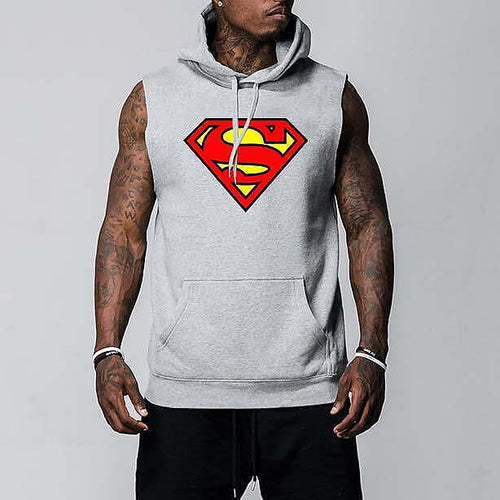 Сив Суичър без ръкави Superman - Fitness Drehi