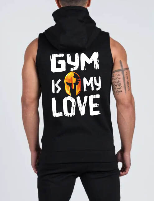 Суичър без ръкави с цип Gym is my LOVE