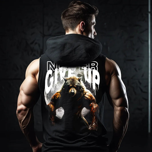 Суичър без ръкави Never Give Up Wolf