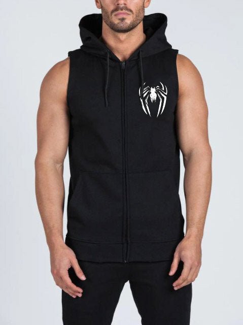 Суичър без ръкави с цип SPIDER - Fitness Drehi