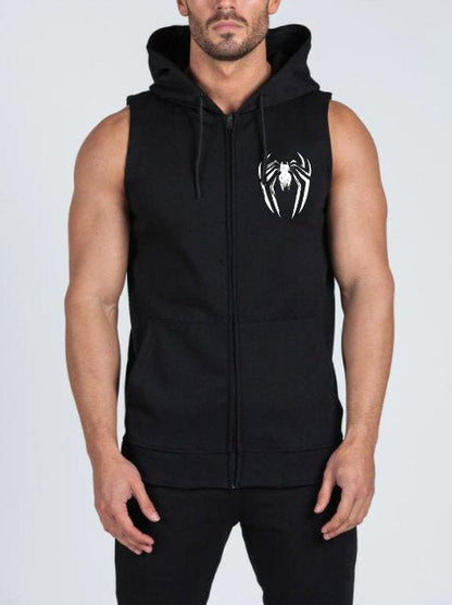 Суичър без ръкави с цип SPIDER - Fitness Drehi