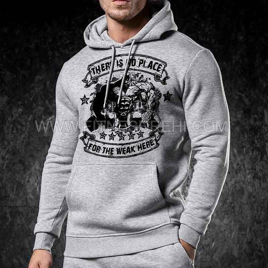 Суичър No Place Сив - Fitness Drehi