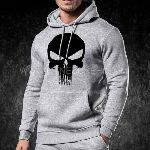 Суичър Skull Premium Сив - Fitness Drehi