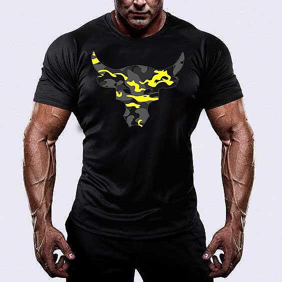 Тениска Bull Yellow Camo - Fitness Drehi