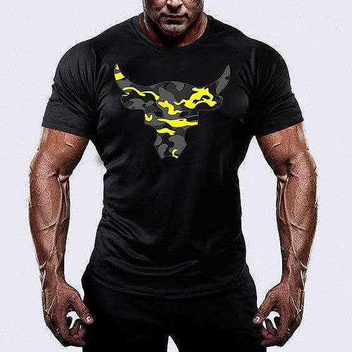 Тениска Bull Yellow Camo - Fitness Drehi