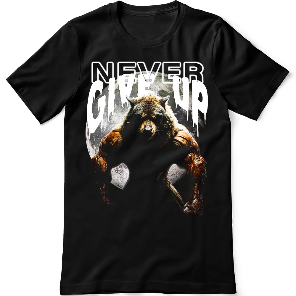 Тениска Never Give up Wolf