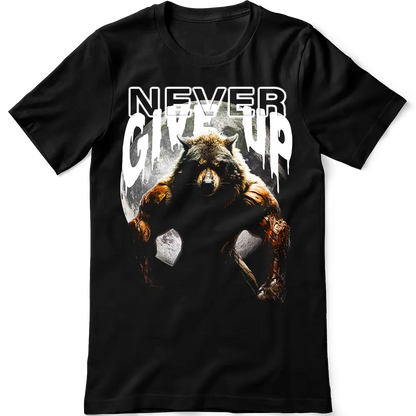 Тениска Never Give up Wolf