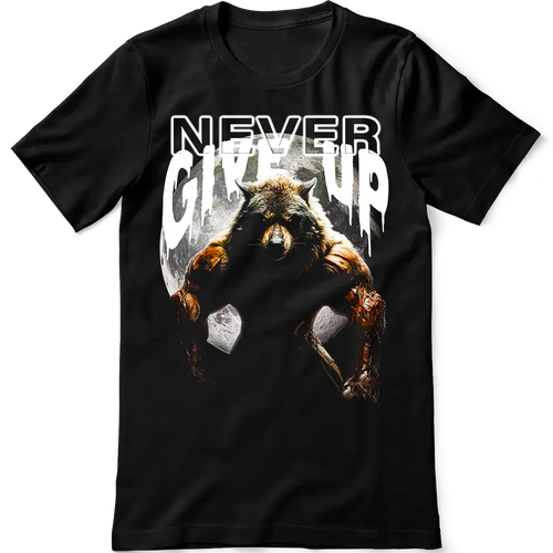 Тениска Never Give up Wolf