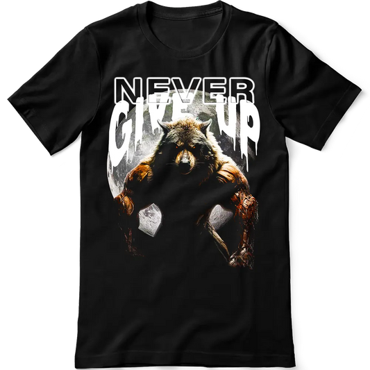 Тениска Never Give up Wolf