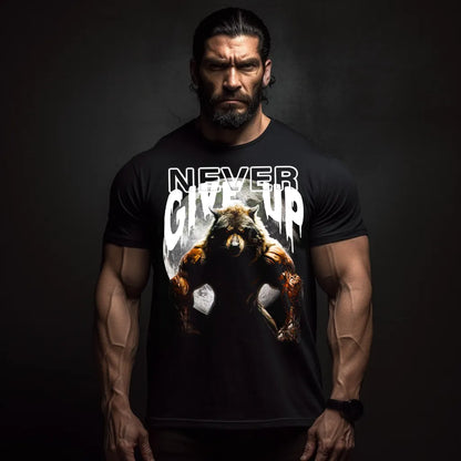 Тениска Never Give up Wolf
