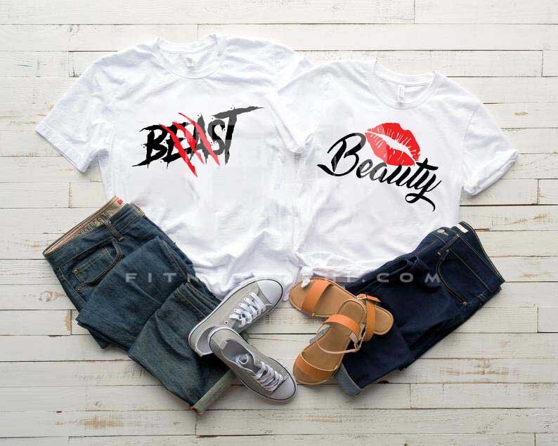 Тениски за двойки Beast / Beauty - Fitness Drehi