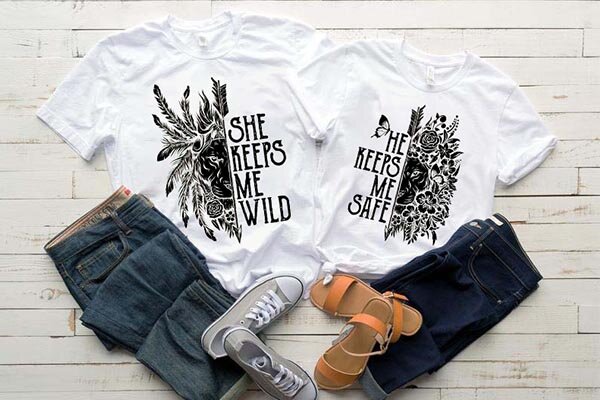 Тениски за двойки Safe / Wild White - Fitness Drehi