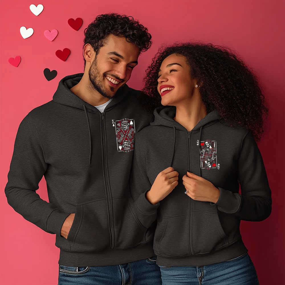 Тъмно Сиви Унисекс ДВА Броя Суичъри за Двойки с цип KQ 2 - Fitness Drehi