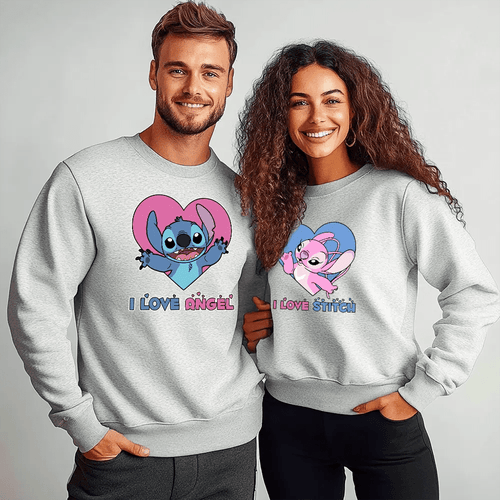 Унисекс Сиви Ватирани Блузи за Двойки I Love - Fitness Drehi
