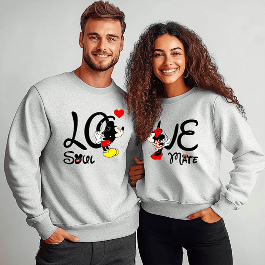 Унисекс Сиви Ватирани Блузи за Двойки Soul Mate 2 - Fitness Drehi